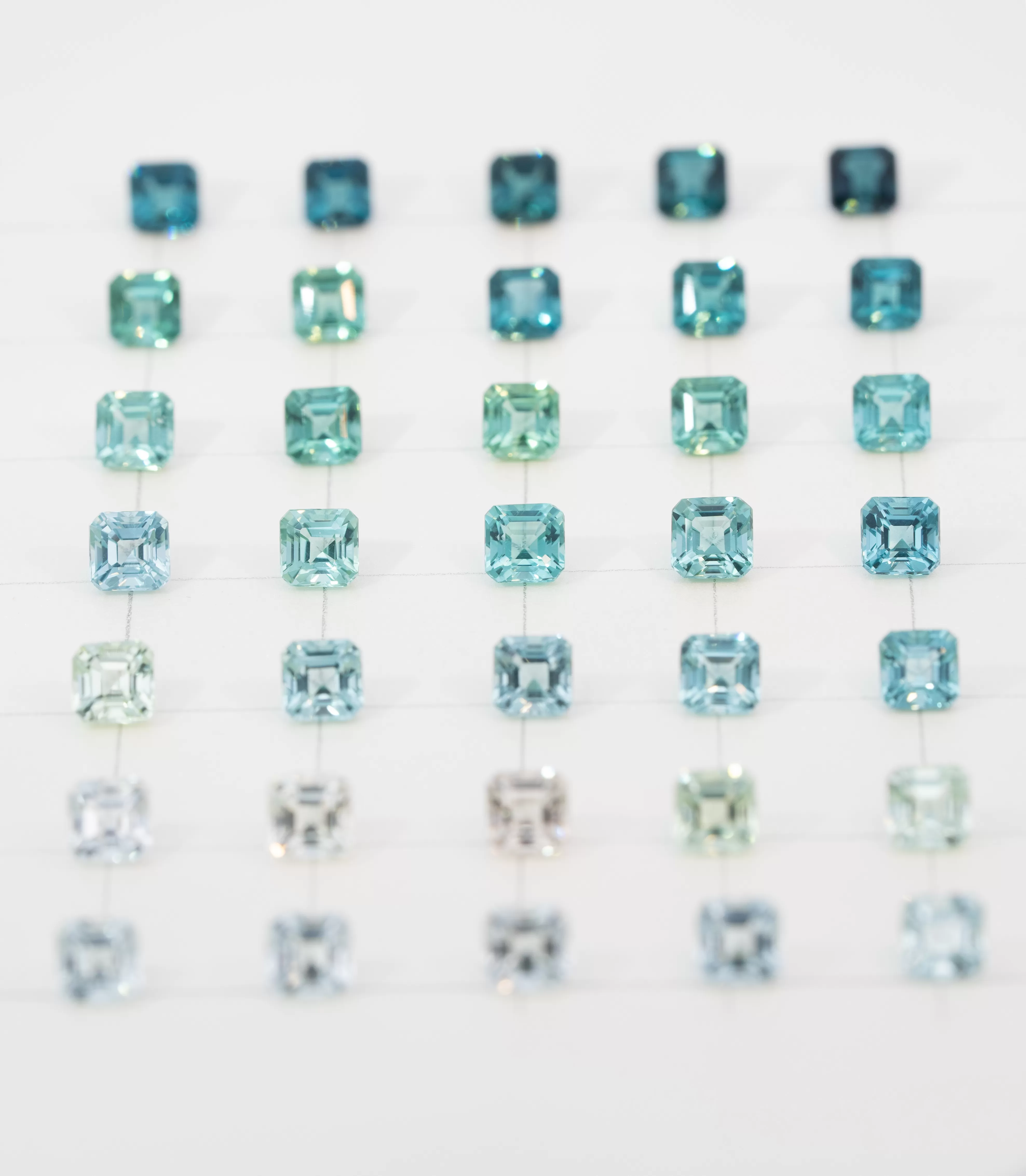Collection of unique colored gemstones